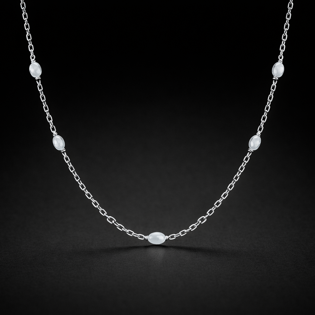 Pearl Pillar Chain Silver
