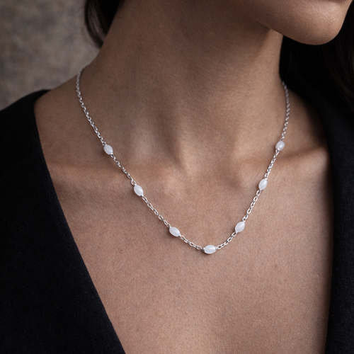 Pearl Pillar Chain Silver