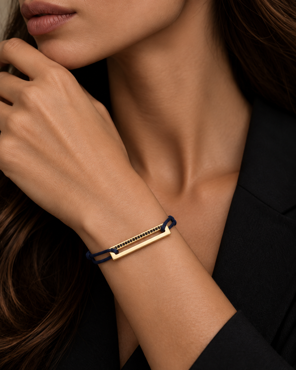 The Navy Cord Bar Bracelet